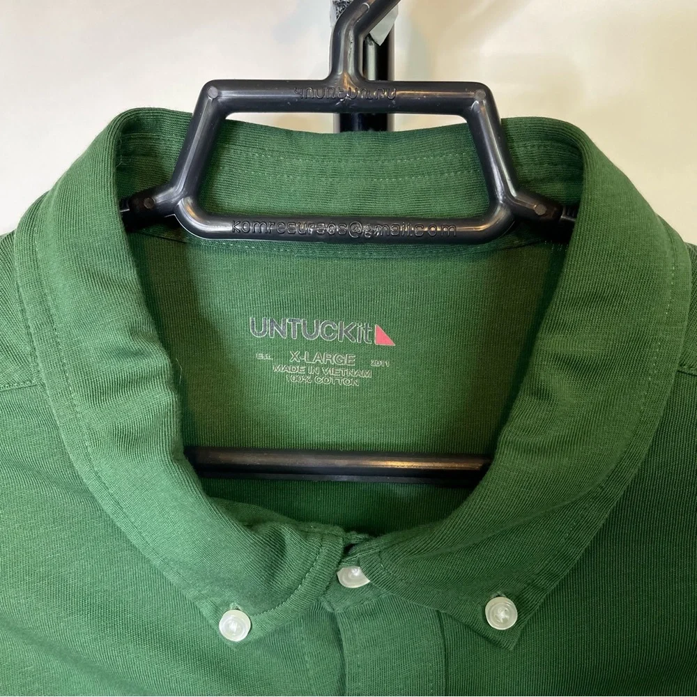 Untuckit Green Long Sleeve Polo Shirt Size XL Men’s - Picture 4 of 4